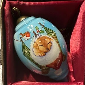 Ne’Qwa Art Santa’s Sleepy Helper Christmas ornament in original box RARE